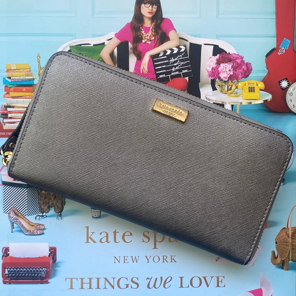 kate spade • Saffiano Leather Zip Around Wallet